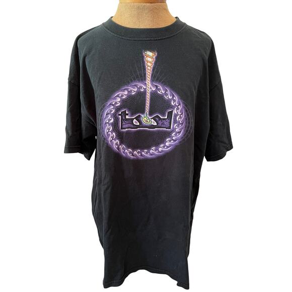 Vintage Tool Band T-Shirt Laterals Black Tee Flaming Eye Alex Grey large Rare - Picture 1 of 10